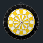 Golden Yellow Black And White Dartboard<br><div class="desc">Golden Yellow Black And White Dart Board</div>