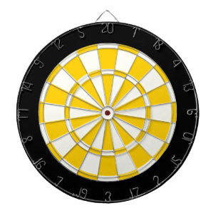 Golden Yellow Black And White Dartboard