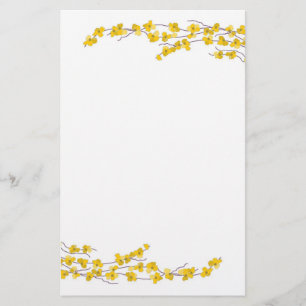 Golden Yellow Blossoms Stationery