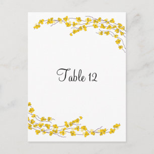 Golden Yellow Blossoms Table Seating Card