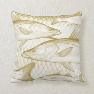 Golden/Yellow Common Snook Throw Pillow