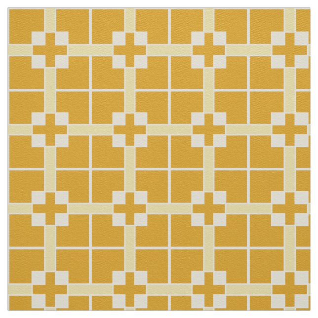 Golden yellow cross pattern fabric (Swatch)