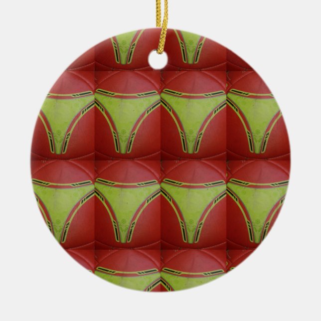 Golden yellow curves.JPG Ceramic Tree Decoration (Front)