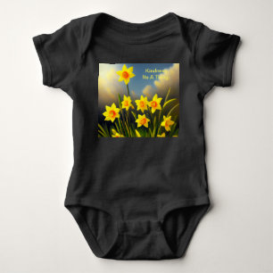 Golden Yellow Daffodil Temptations, Baby Bodysuit
