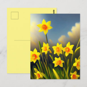 Golden Yellow Daffodil Temptations,  Postcard