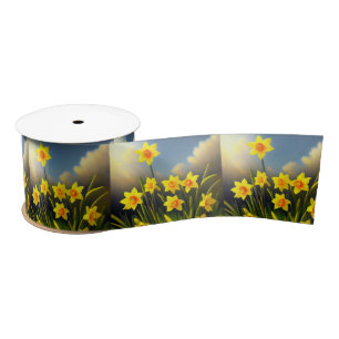 Golden Yellow Daffodil Temptations,  Satin Ribbon