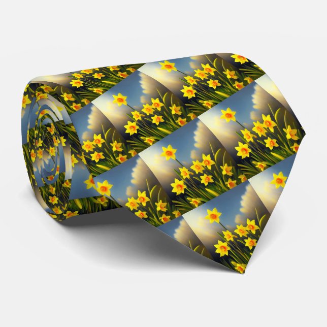 Golden Yellow Daffodil Temptations,  Tie (Rolled)