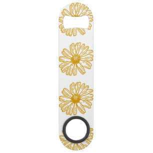 Golden Yellow Daisies Print, Daisy Floral Pattern