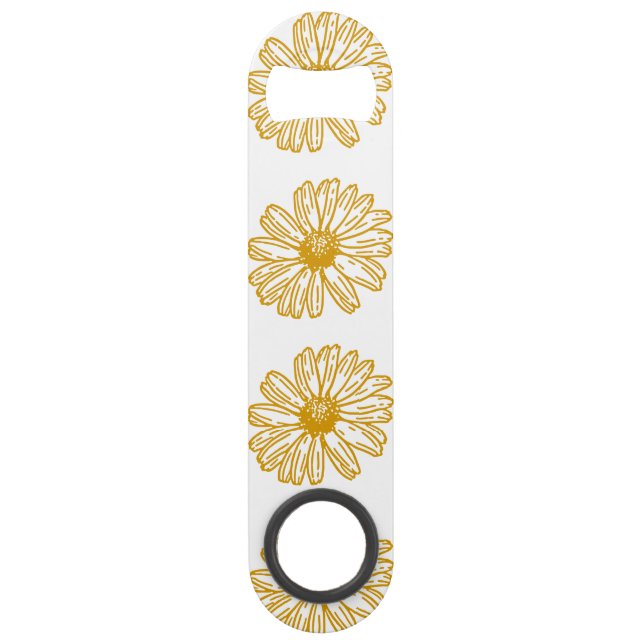 Golden Yellow Daisies Print, Daisy Floral Pattern (Front)