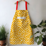 Golden Yellow Dashing Apron<br><div class="desc">Bright and cheerful, this vibrant coloured apron features hand-drawn dashes for a playful pattern year round. Personalise with your own name or give as a practical and thoughtful gift!</div>