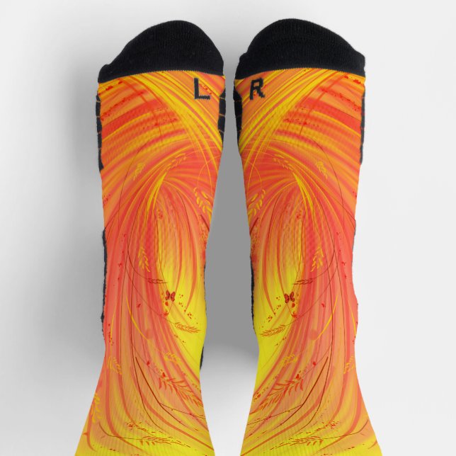 golden yellow enchanted garden  socks (Top)