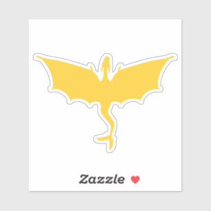 Golden yellow feathertail dragon sticker