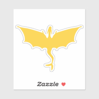 Golden yellow feathertail dragon sticker