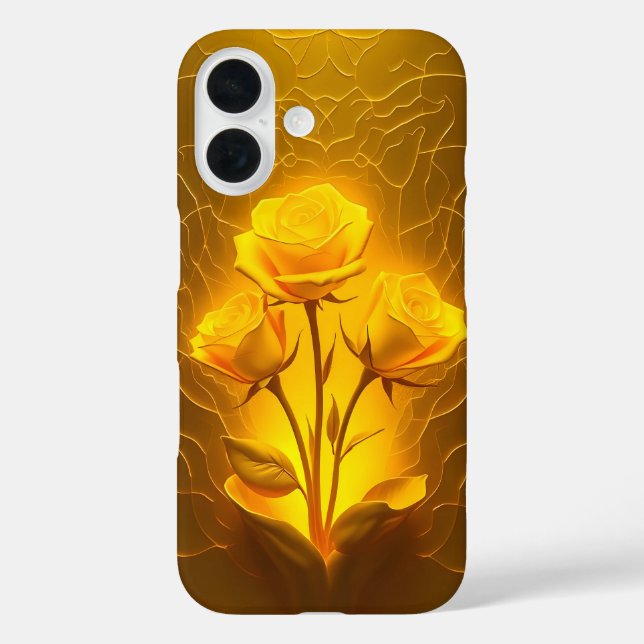Golden Yellow Floral Light iPhone Case (Back)