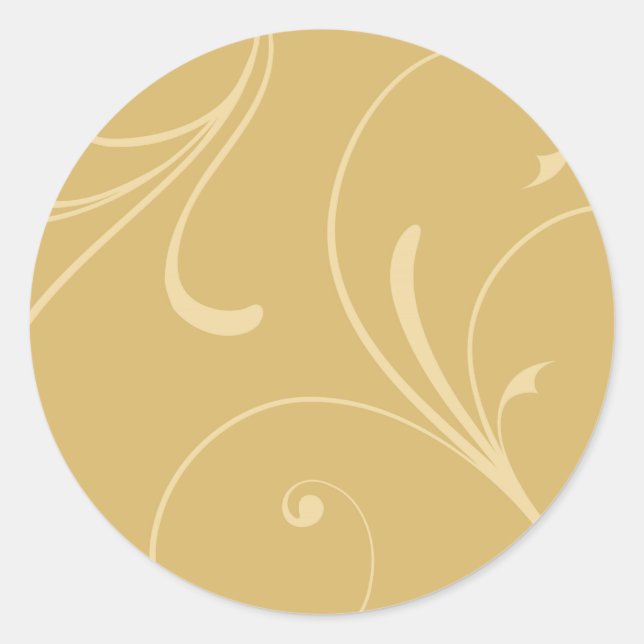Golden Yellow Flourish Wedding Envelope Seals (Front)