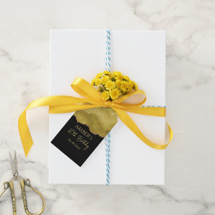 Golden Yellow Gold Glitter Abstract Watercolor  Gift Tags