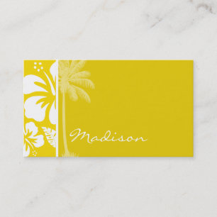 Golden Yellow Hawaiian Tropical Palm Business Card