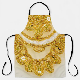 Golden yellow lace stripe. Background texture, sun Apron