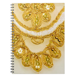 Golden yellow lace stripe. Background texture, sun Notebook