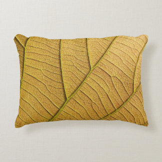 Golden yellow leaf pattern in the morning.  decorative cushion