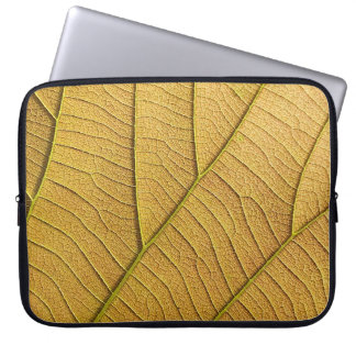Golden yellow leaf pattern in the morning.  laptop sleeve