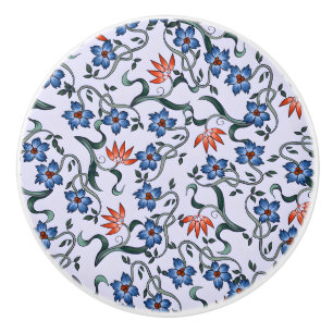 Golden Yellow Leafy Vine Pattern  Ceramic Knob