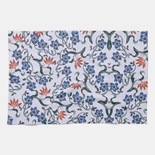Golden Yellow Leafy Vine Pattern Kitchen Towel