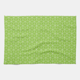 Golden Yellow Leafy Vine Pattern Kitchen Towel