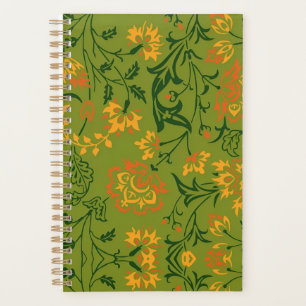 Golden Yellow Leafy Vine Pattern Planner