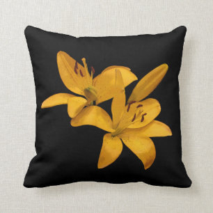 Golden Yellow Lilies Cushion