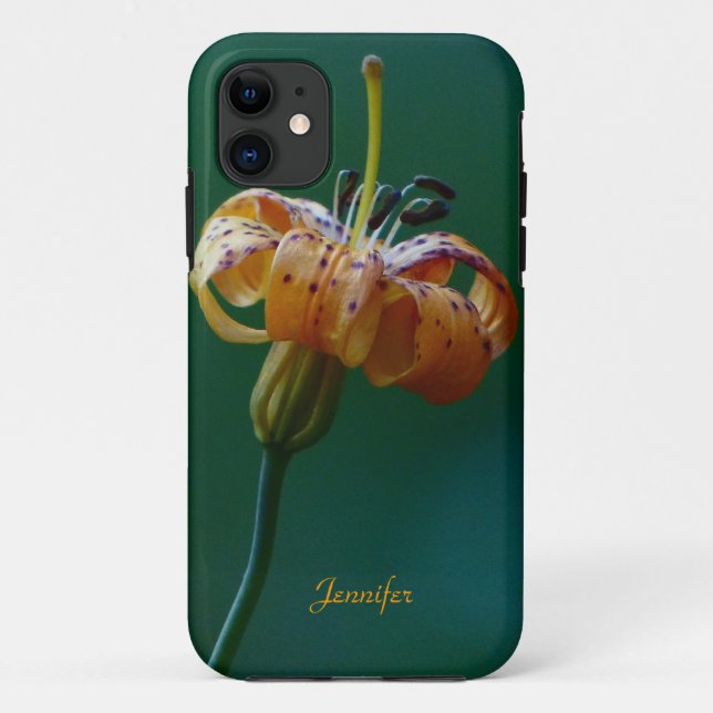 Golden Yellow Lily, Floral, Name, Case-Mate iPhone Case (Back)