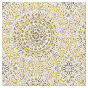 Golden Yellow Mandala Pattern Fabric