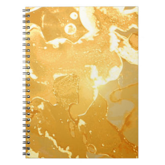 Golden Yellow Marble Ink Pattern Notebook