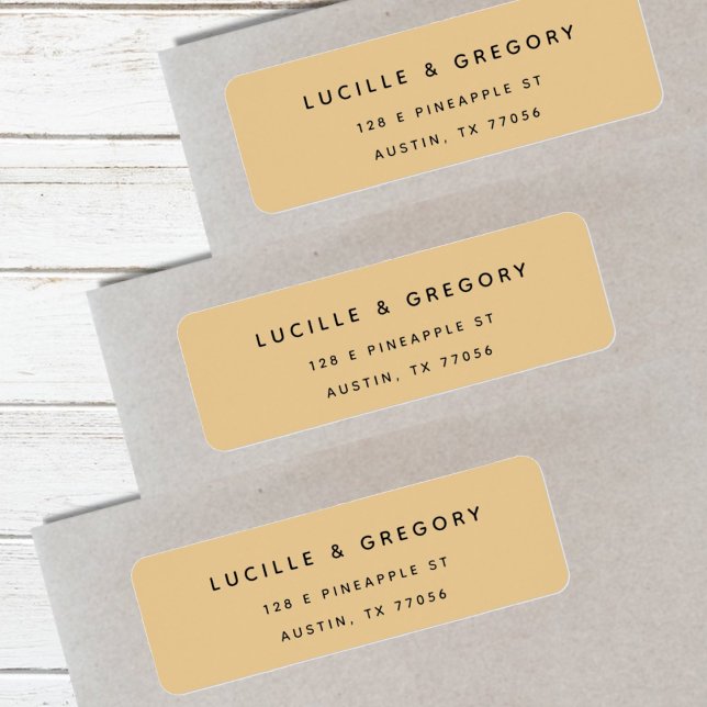 Golden Yellow Minimalist First Names Return Addres (Creator Uploaded)