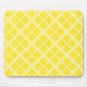 Golden Yellow Moroccan Damask Mouse Mat