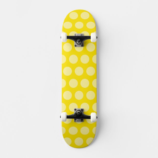 Golden Yellow Moroccan Dots Skateboard (Front)