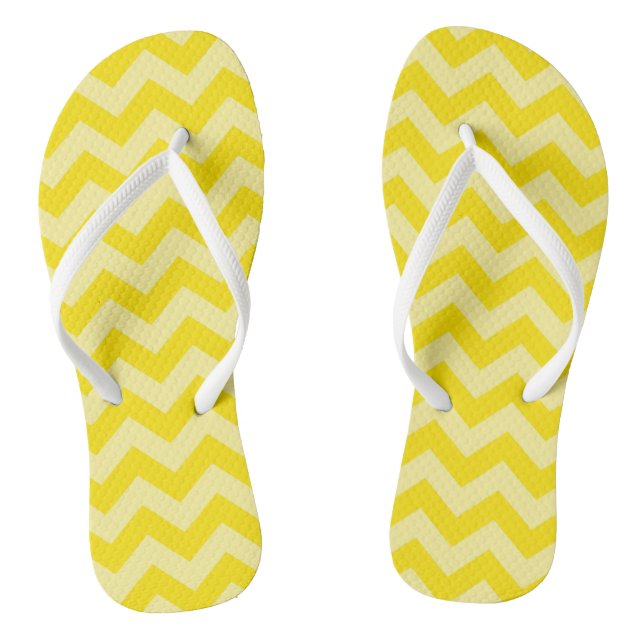 Golden Yellow Moroccan Moods Chevrons Flip Flops (Footbed)