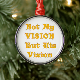 Golden Yellow "Not My Vision But His Vision" Ins Metal Tree Decoration
