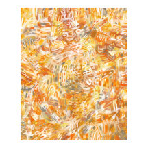 Golden Yellow Orange Warm Brushstrokes Abstract