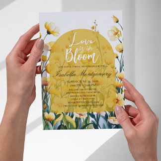 Golden Yellow Palette Love in Bloom Bridal Shower Invitation