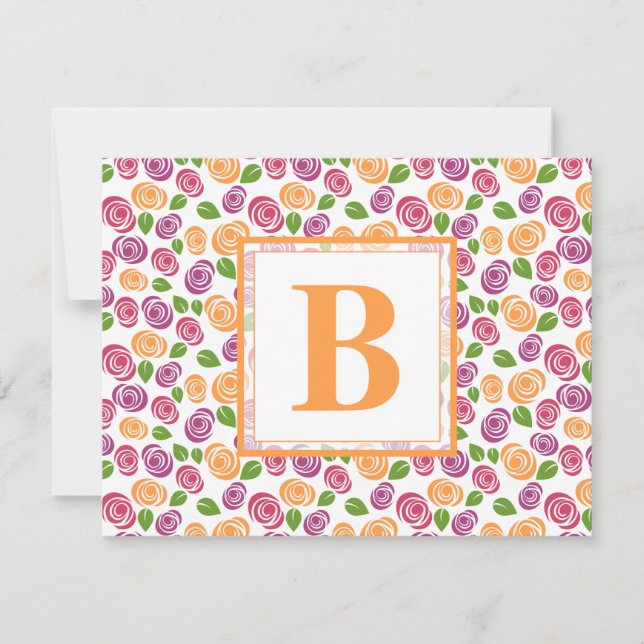 Golden Yellow Personalised Monogram Name Initial Card (Front)