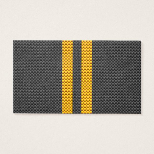 Golden Yellow Racing Stripes Carbon Fibre Style (Front)