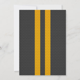 Golden Yellow Racing Stripes Carbon Fibre Style