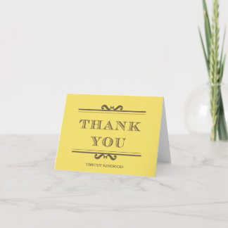 Golden yellow refine elegance thank you cards