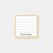 Golden Yellow Retro Add Your Name Lined 