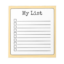 Golden Yellow Retro Custom Checklist Lined