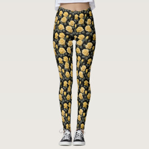 Golden Yellow Roses  Leggings