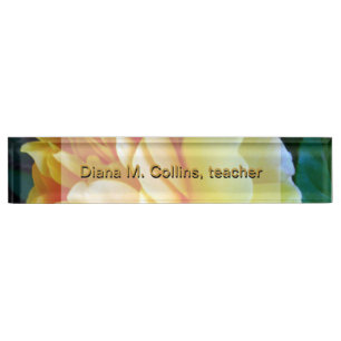 Golden Yellow Roses Personalised Nameplate