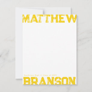 Golden Yellow Rough Lettering Notecard