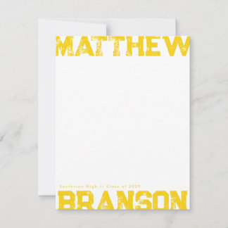 Golden Yellow Rough Lettering Notecard